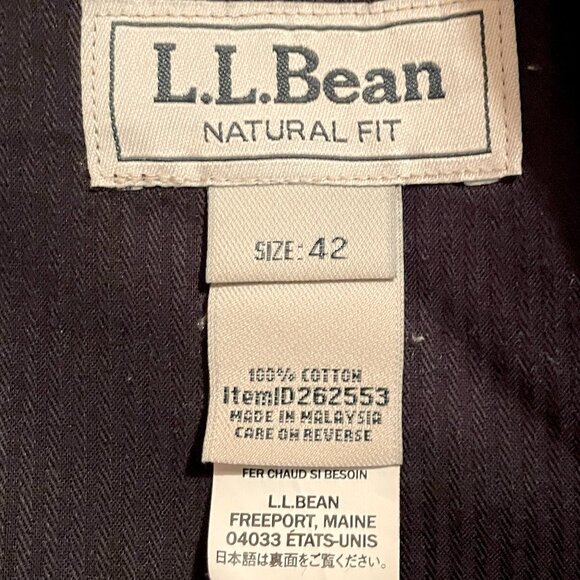 Men's Wrinkle-Free Double L® Chinos, Natural Fit, Plain Front, 42W, tall - Picture 5 of 5